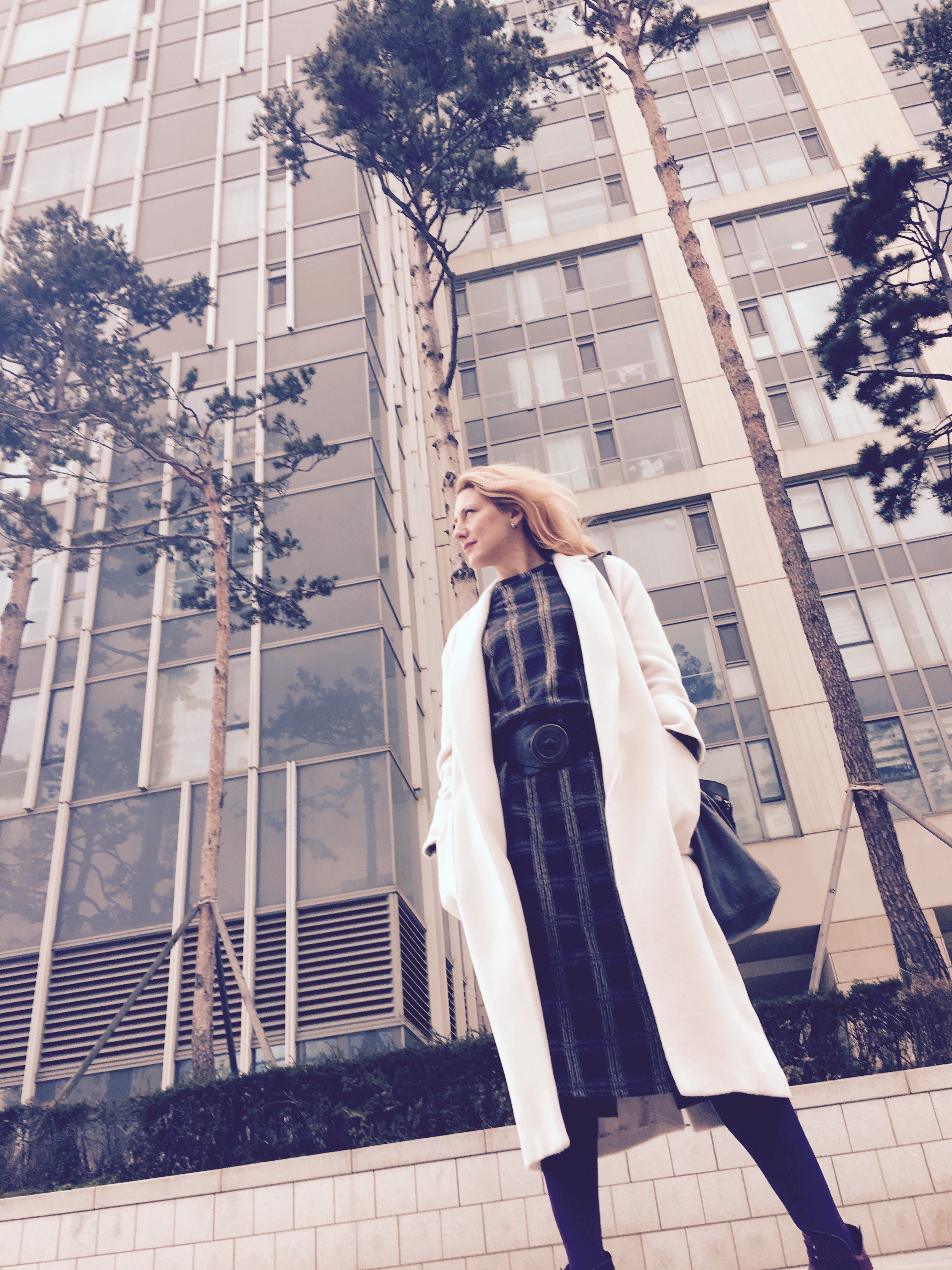 Wishes from Seoul in an Off-White Korean Made Coat